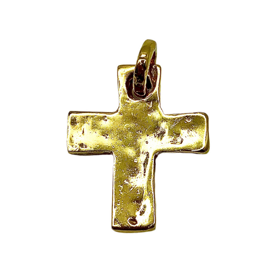 Cruz oro amarillo martelé
