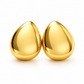 Pendientes de plata925 huecos, con baño de oro amarillo con forma de habas