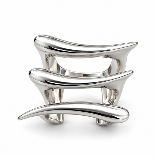 Anillo de plata rodiado línea moderna