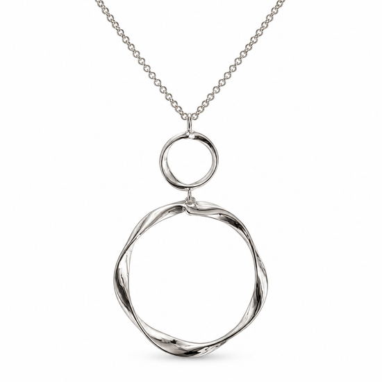 Gargantilla de plata con colgante de dos aros