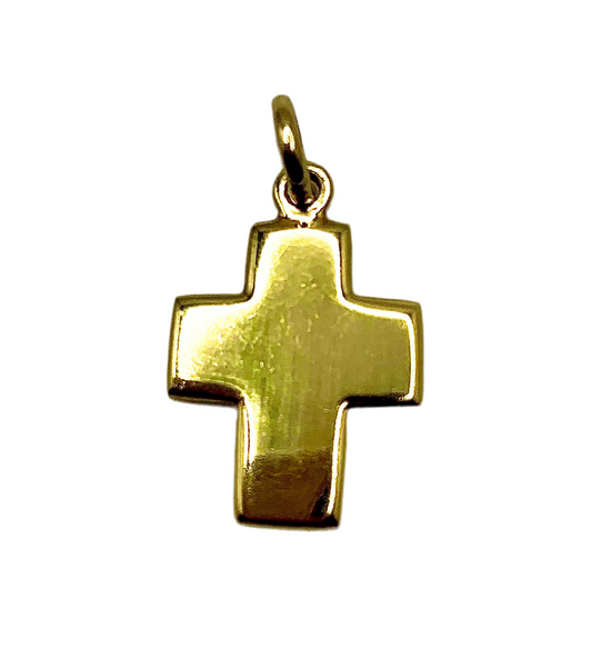Cruz oro amarillo esquinas rebajadas