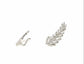 Pendientes trepadores de plata y circonitas con forma de hoja