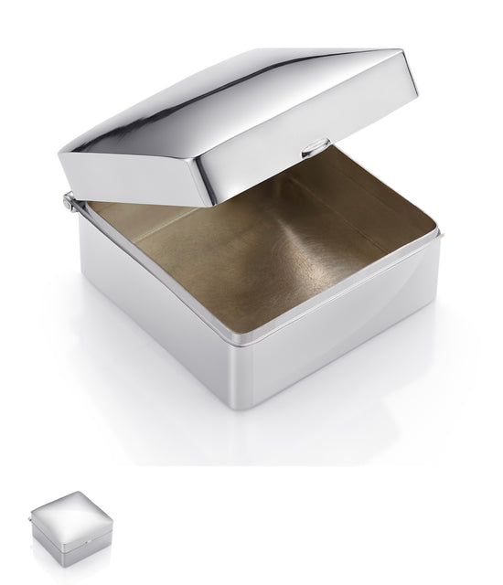 Caja de plata cuadrada lisa