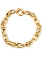 Pulsera de plata dorada de eslabones y anillas