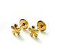 Pendientes de niñas de oro amarillo con flor 5 pétalos y rosca