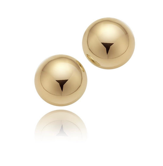 Pendientes de niña de bolitas de oro 18K con rosca