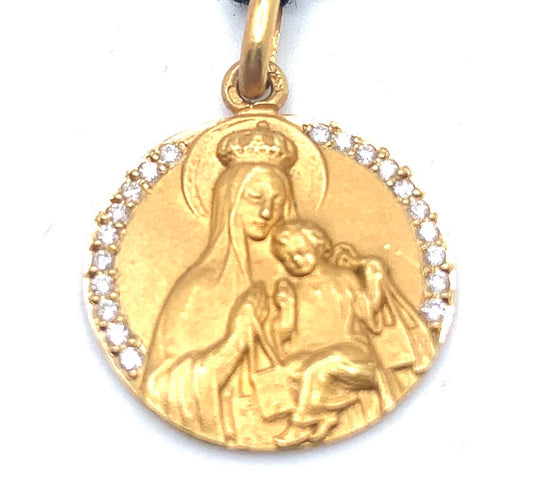 Medalla de la Virgen del Carmen de oro amarillo