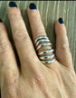 Anillo de 6 aros de plata ancho