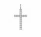 Cruz oro blanco diamantes t/brill. 0,12 ct. Si1H 17 x 11 mm.