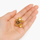 Anillo de oro amarillo con citrinos y cuarzo fume