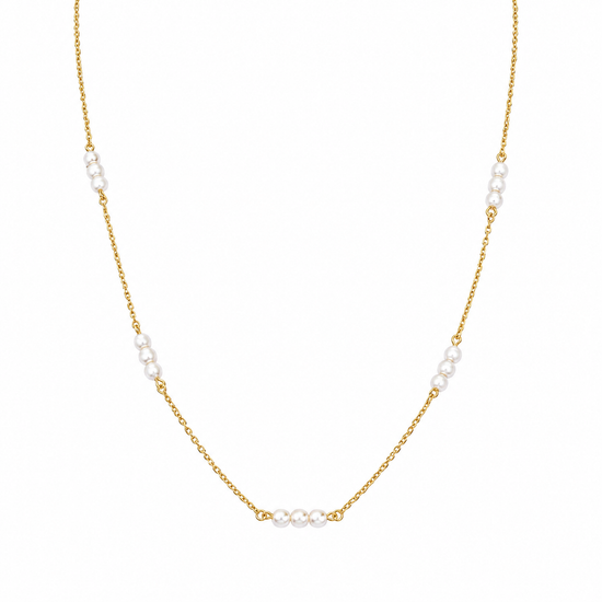 Gargantilla de perlas y oro amarillo de 45 cm de largo