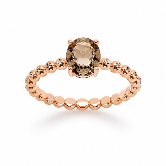 Anillo de oro rosa y sutanita