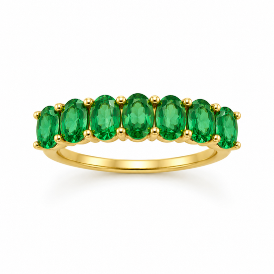 Anillo de oro amarillo y Tsavoritas