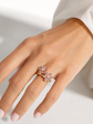 Anillo de oro rosa y amatistas Rubelitas con diamantes 0,09ct