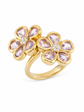 Anillo de oro rosa y amatistas Rubelitas con diamantes 0,09ct