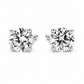 Pendientes de oro Blanco y brillantes montados en 4 garras pegados. (Con certificado oficial)
