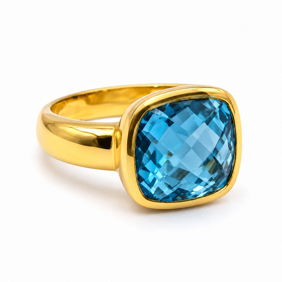 Anillo piedra natural cuadrada