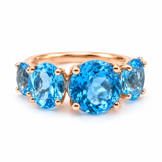 Anillo Topacios azules
