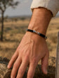Pulsera de pelo de jirafa y plata de caballero