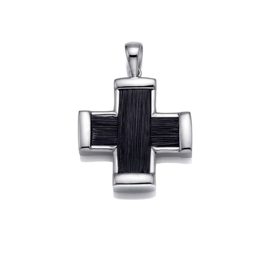 CRUZ DE PLATA Y PELO